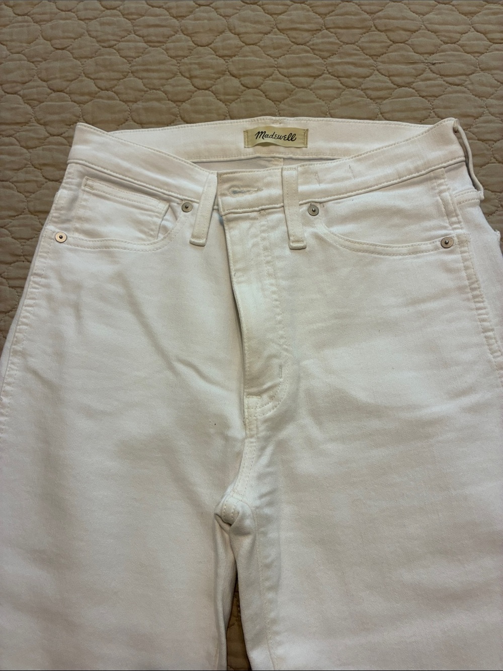 Madewell women’s White Straight Jeans